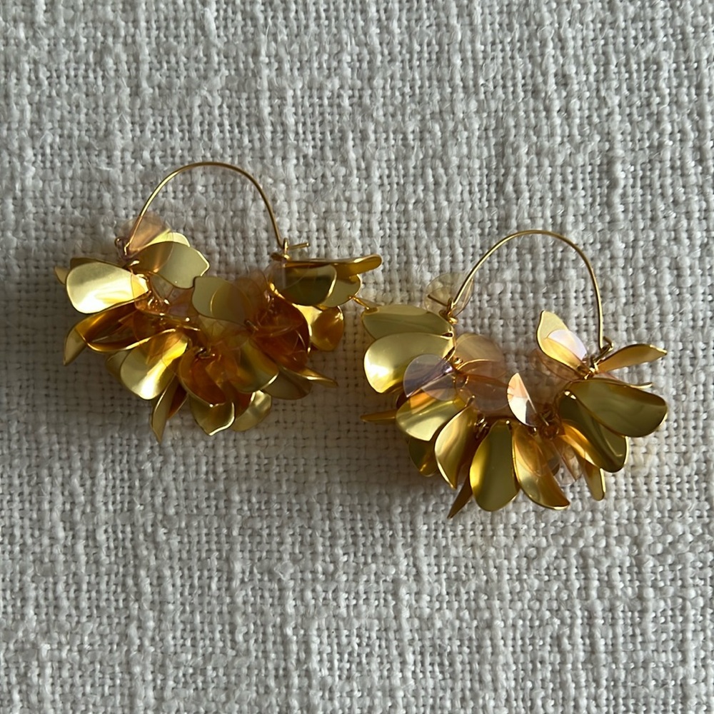 J. Crew Mixed-material flower hoop earrings